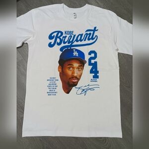 Kobe Bryant White T-Shirt with Blue Graphic